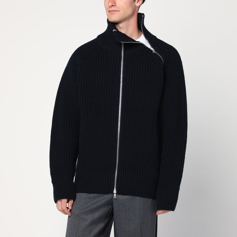 Dries Van Noten Black wool zip-up cardigan