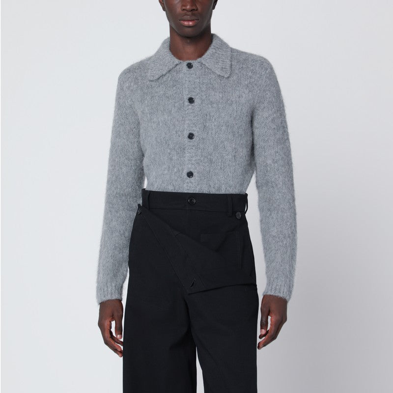 Dries Van Noten Grey alpaca and wool blend cardigan