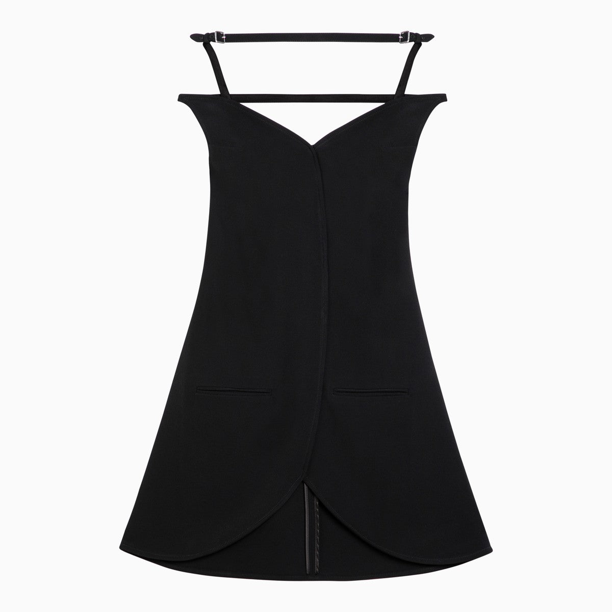 Courreges Mini-robe bustier en viscose noire Courrèges Ellipse