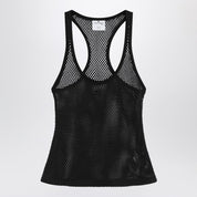 Courreges Courrèges Black mesh cotton tank top