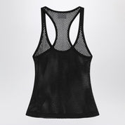 Courreges Courrèges Black mesh cotton tank top