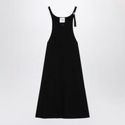 Courreges Courrèges Mini-robe noire côtelée en mélange de viscose