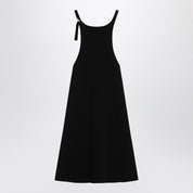 Courreges Courrèges Mini-robe noire côtelée en mélange de viscose