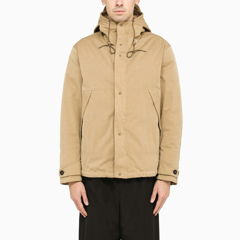 Ten C Beige padded jacket in technical fabric