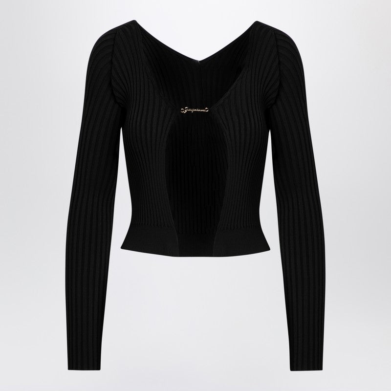 Jacquemus La Maille Pralu Longue black cardigan