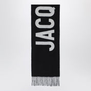 JACQUEMUS Black wool scarf with logo
