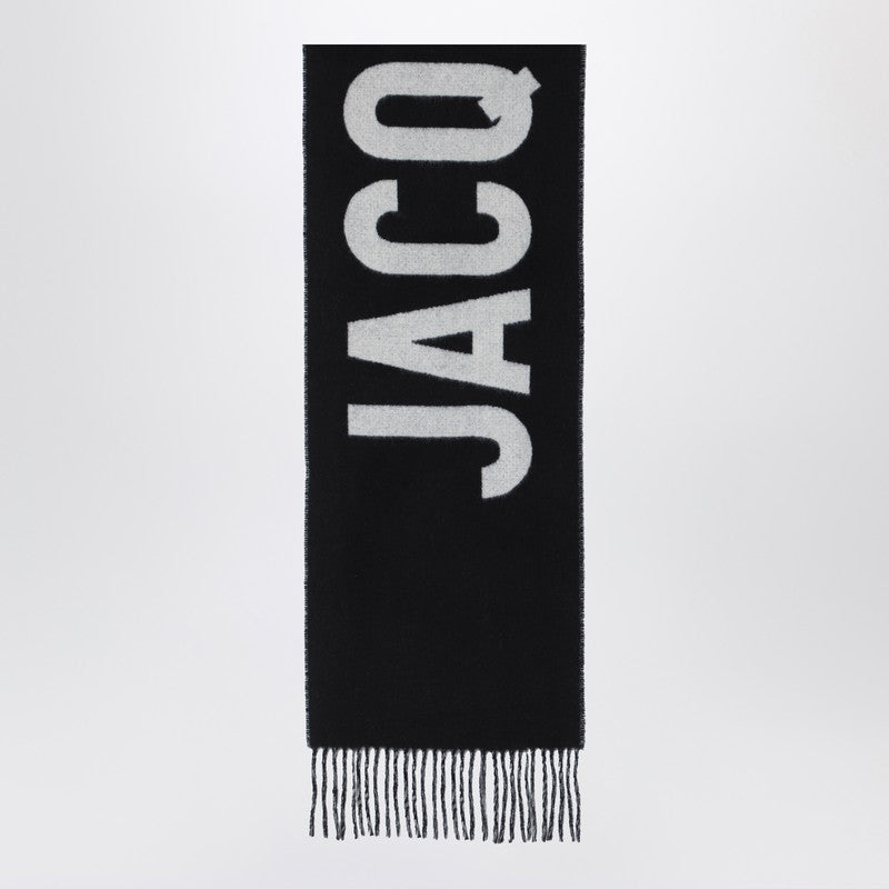JACQUEMUS Black wool scarf with logo