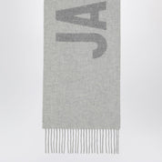 JACQUEMUS Grey wool scarf with logo