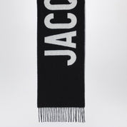 JACQUEMUS Black wool scarf with logo