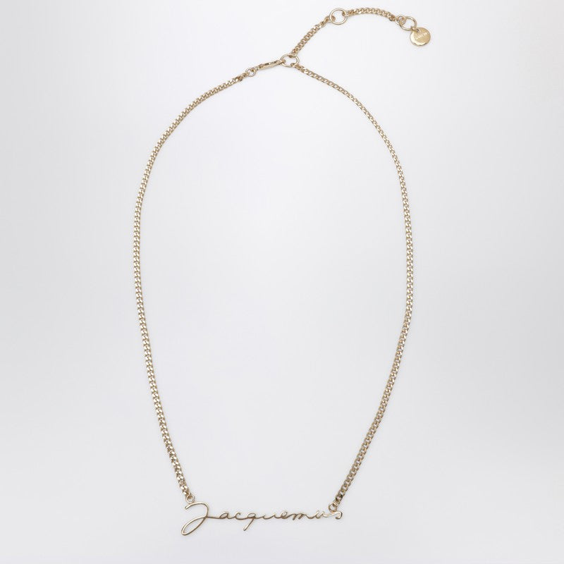 JACQUEMUS The gold necklace with logo