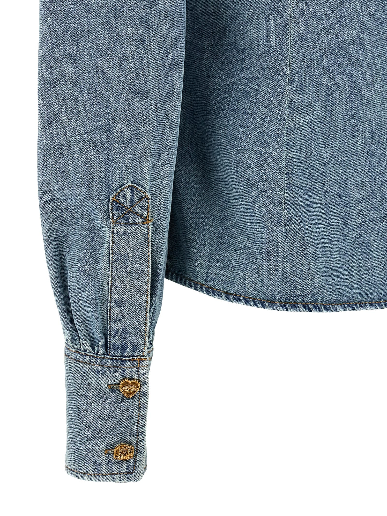 Zimmermann Crush Denim Blouse — Blue Cotton Shirt