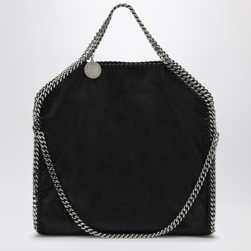 Stella McCartney Falabella Fold Over bag in black shaggy deer
