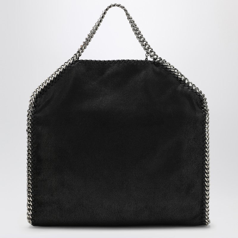 Stella McCartney Falabella Fold Over bag in black shaggy deer