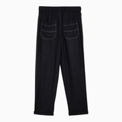 ISABEL MARANT Étoile black silk trousers with drawstring