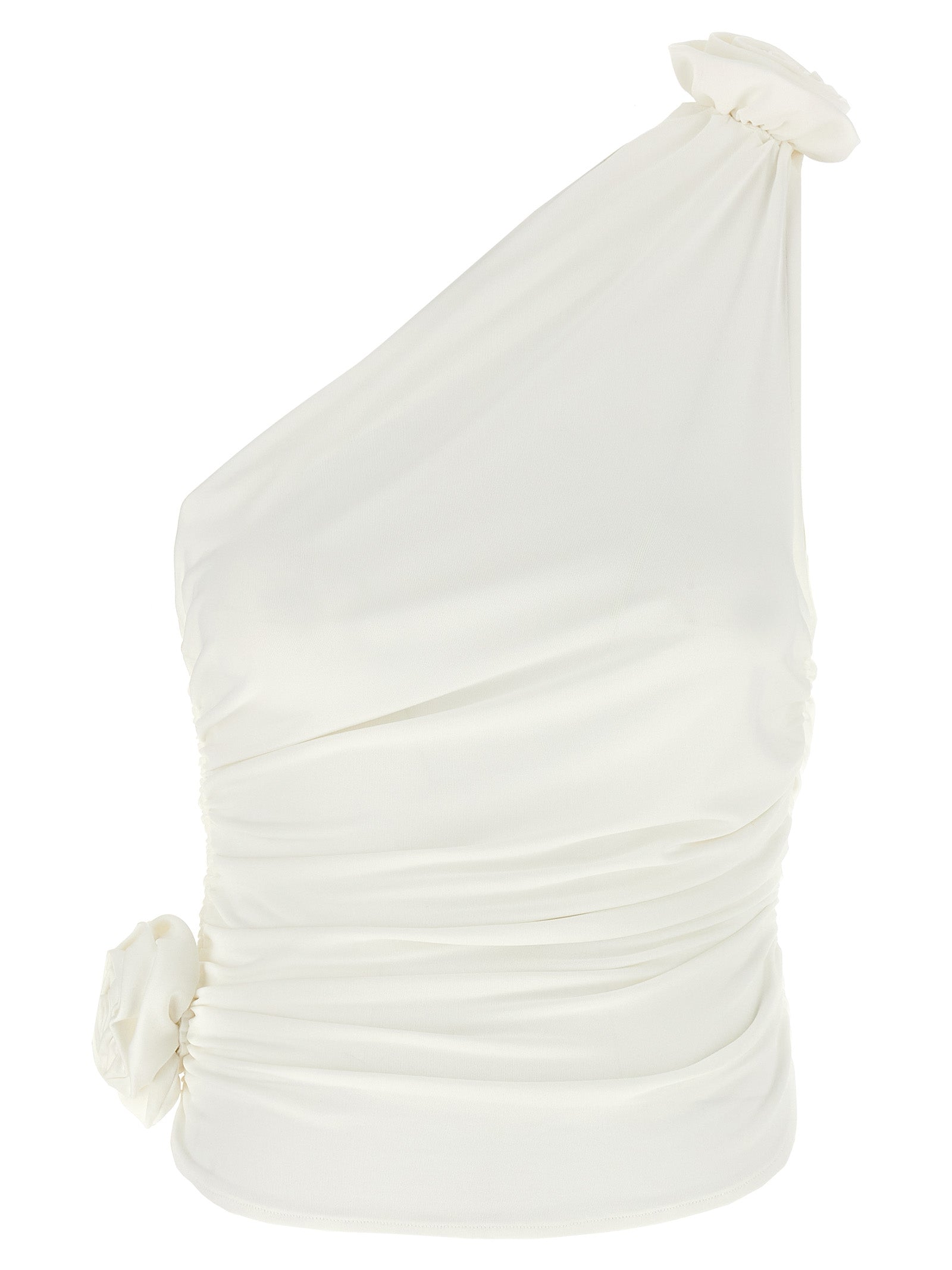 Magda Butrym 01 One-Shoulder Top — White, Asymmetrical