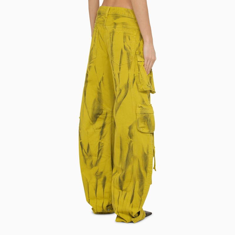 The Attico Fern cargo trousers in hazelnut and eden green denim