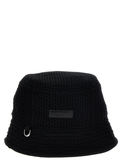 Jacquemus Le Bob Belo Bucket Hat — Black, Braided