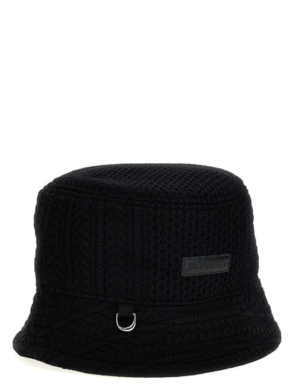 Jacquemus Le Bob Belo Bucket Hat — Black, Braided