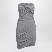 The Attico Grey draped viscose mini dress