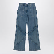 The Attico Sky Blue baggy jeans with large pockets