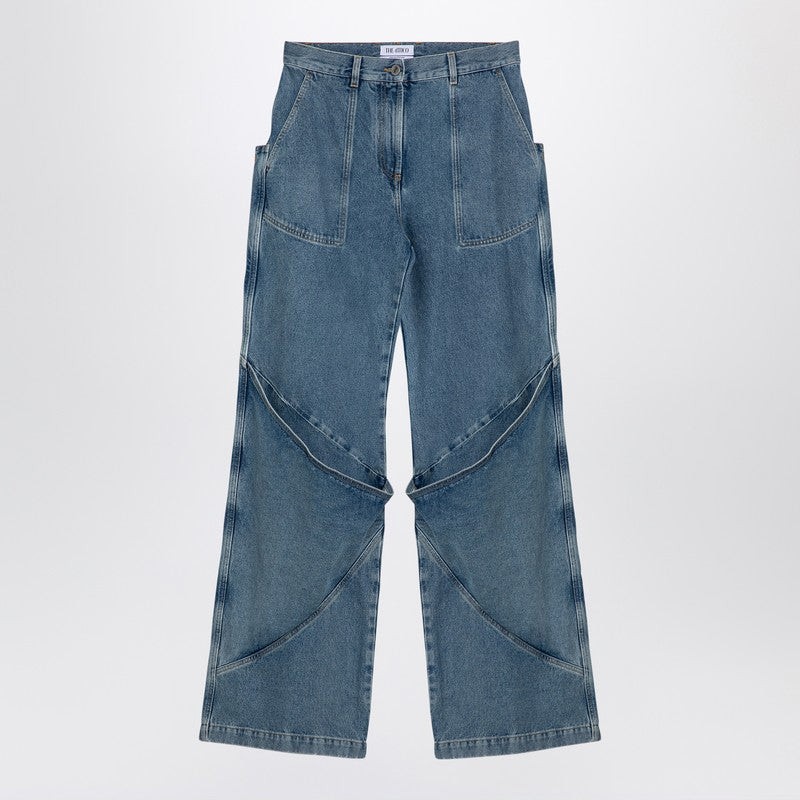The Attico Sky Blue baggy jeans with large pockets
