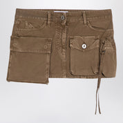 The Attico Fay khaki cargo miniskirt