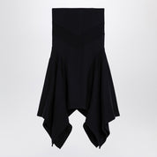 The Attico Black asymmetric cotton skirt
