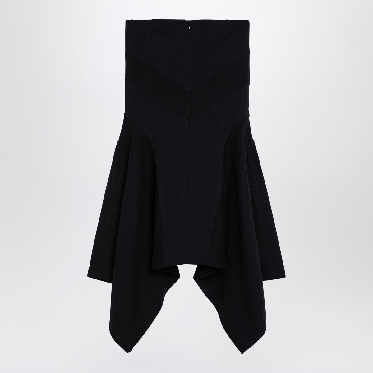 The Attico Black asymmetric cotton skirt