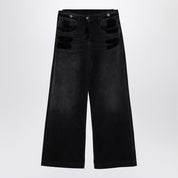 The Attico Wide black washed denim jeans