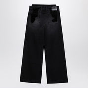 The Attico Wide black washed denim jeans