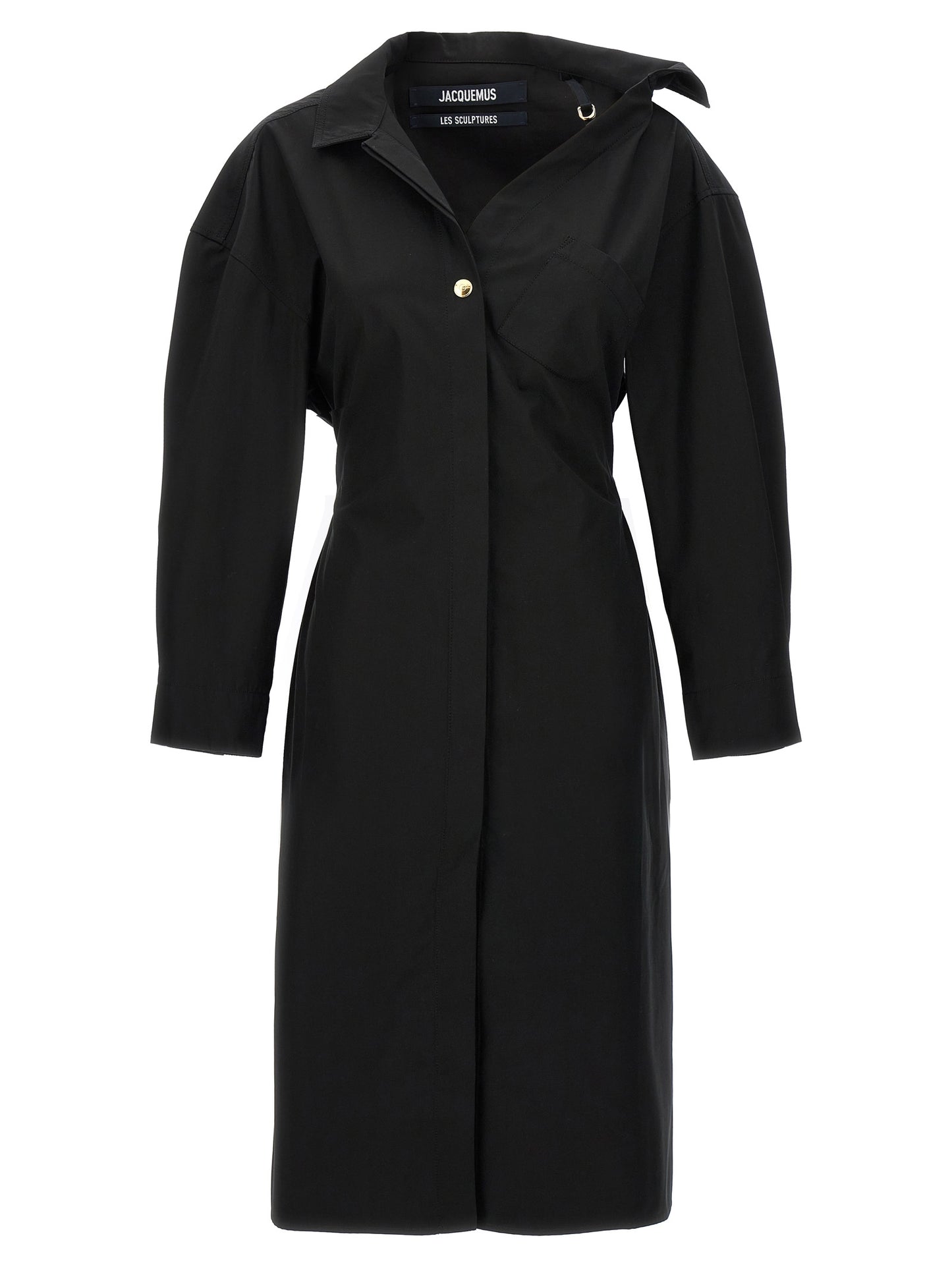 Jacquemus La Robe Chemise Dress — Black Cotton Shirtdress