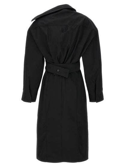 Jacquemus La Robe Chemise Dress — Black Cotton Shirtdress