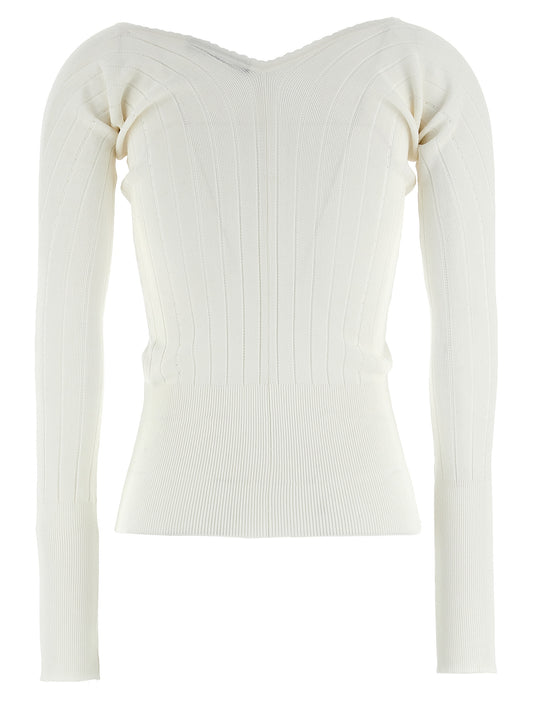 Jacquemus Le Haut Pralù Top — White Ribbed Cut-Out
