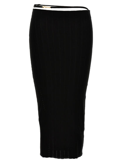 Jacquemus La Jupe Pralù Skirt — High‑Waist Black