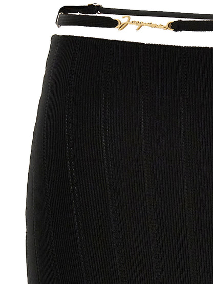 Jacquemus La Jupe Pralù Skirt — High‑Waist Black