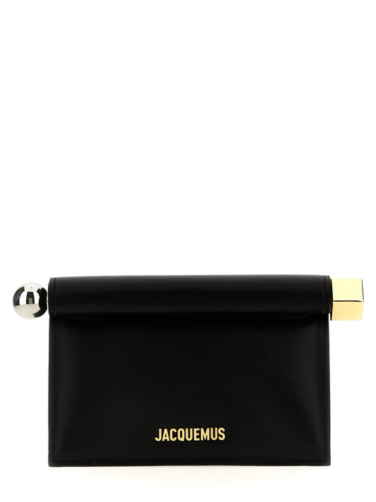 Jacquemus La Petite Pochette Rond Carré Clutch — Black