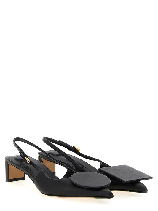 Jacquemus Duelo B Slingback Pumps — Black Heels