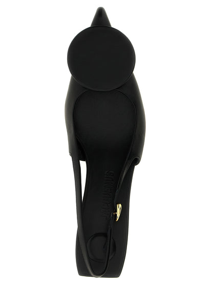 Jacquemus Duelo B Slingback Pumps — Black Heels