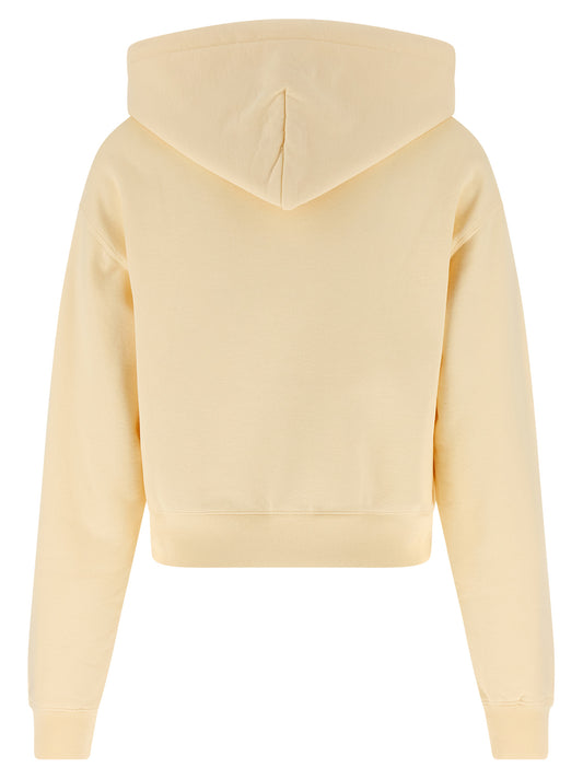 Jacquemus Le Hoodie Gros-grain Hoodie - Beige Crop Top
