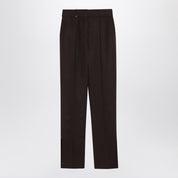 Jacquemus brown trousers in silk blend