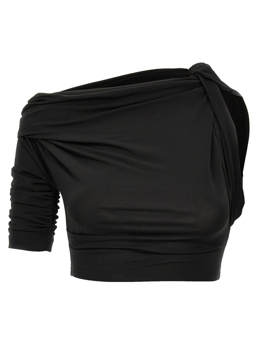 Jacquemus Le Haut Drapeado Top — Asymmetrical Crop Top