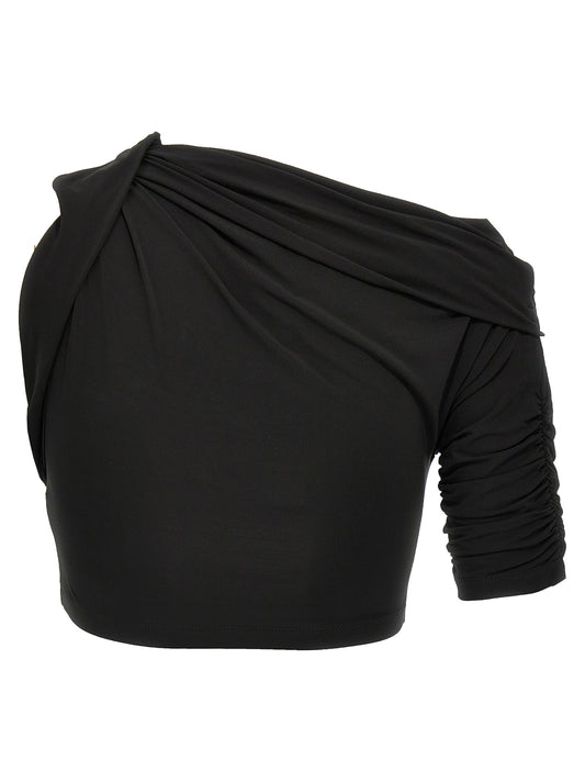Jacquemus Le Haut Drapeado Top — Asymmetrical Crop Top