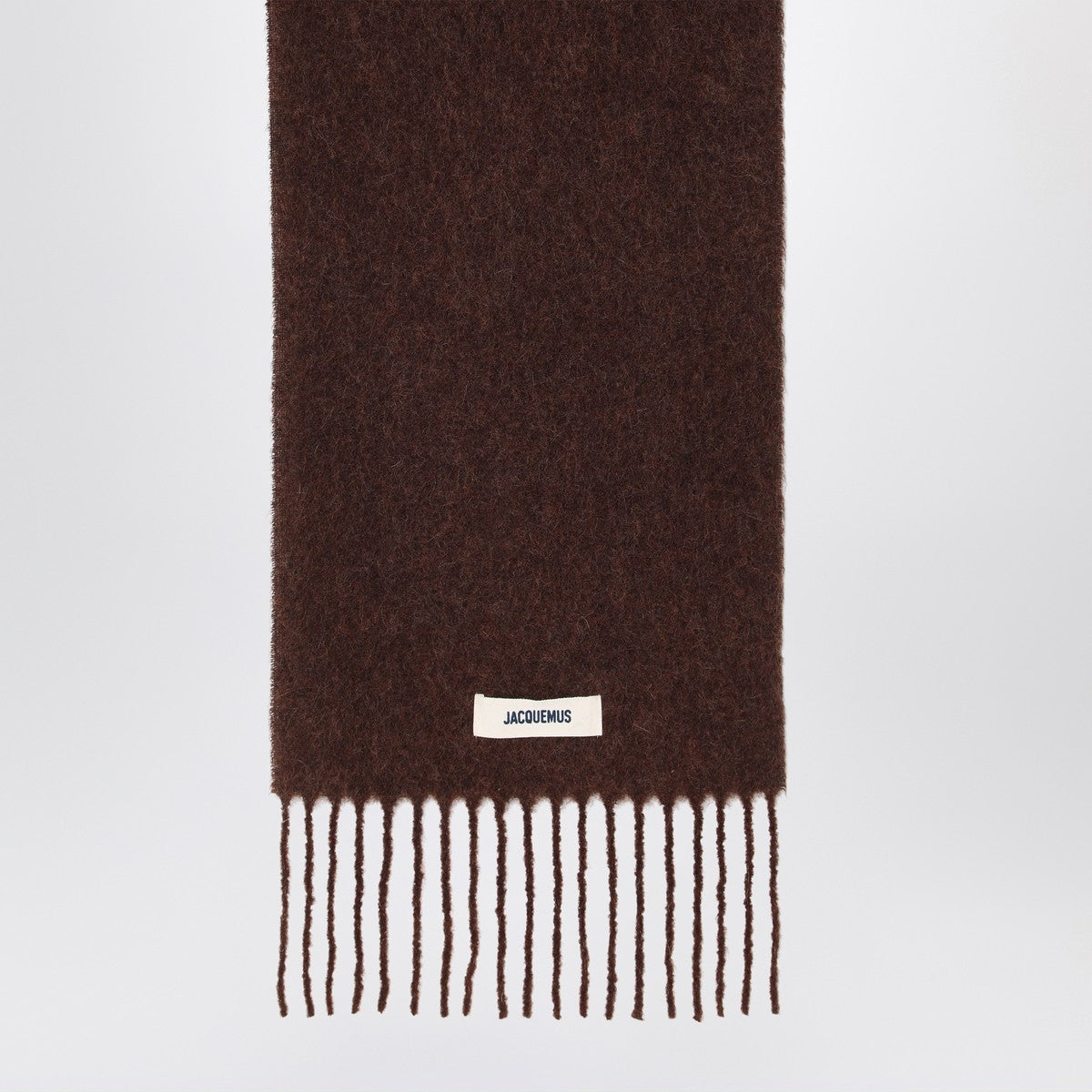 JACQUEMUS Brown scarf in alpaca and mohair