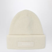 JACQUEMUS Ribbed wool hat off white
