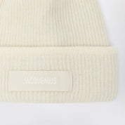 JACQUEMUS Ribbed wool hat off white