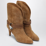 ISABEL MARANT Low cognac-coloured suede boot