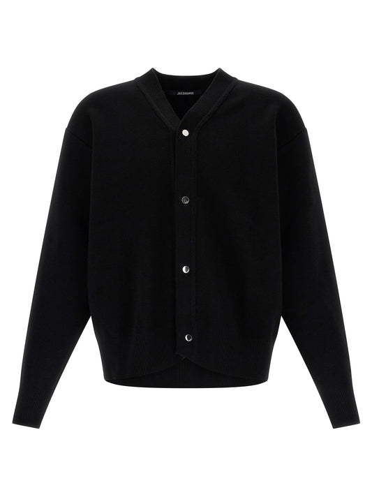 Jacquemus Le Cardigan Doppio Knitwear for Men — Black