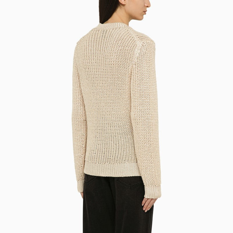 Isabel Marant ecru crew‑neck jumper — recycled polyester knit