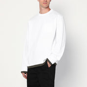Sacai White Cotton Shirt — Double‑Layer Detail