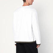 Sacai White Cotton Shirt — Double‑Layer Detail